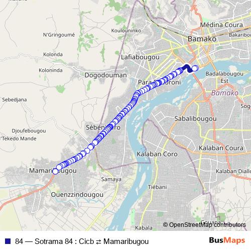 84 bus Line Map
