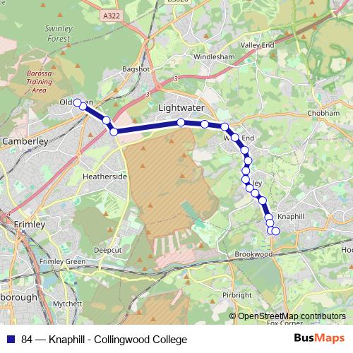 84 bus Line Map