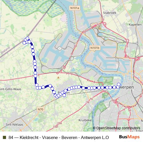 84 bus Line Map