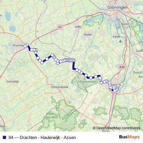 84 bus Line Map