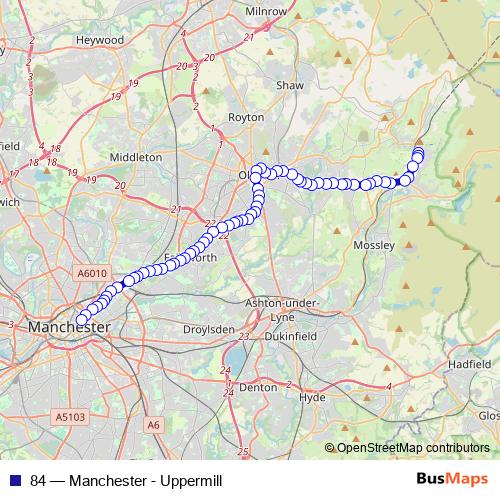 84 bus Line Map