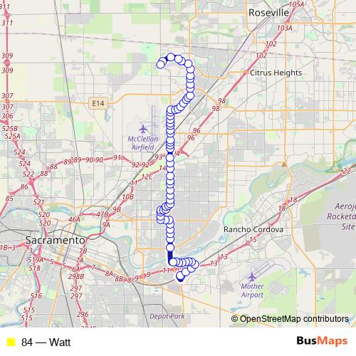 84 bus Line Map