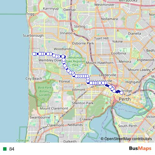 84 bus Line Map
