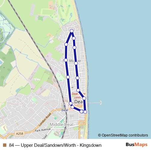 84 bus Line Map