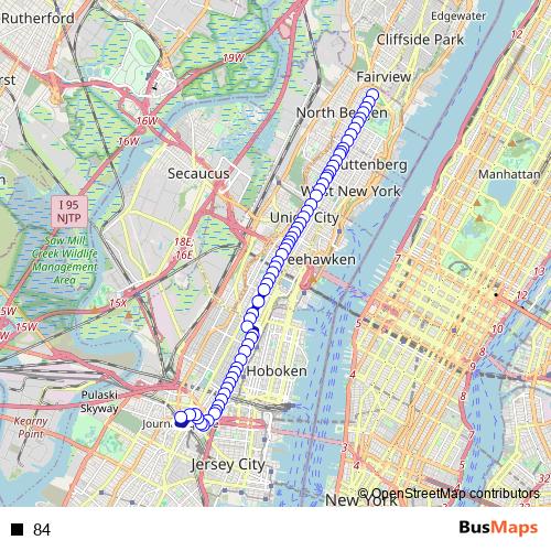 84 bus Line Map