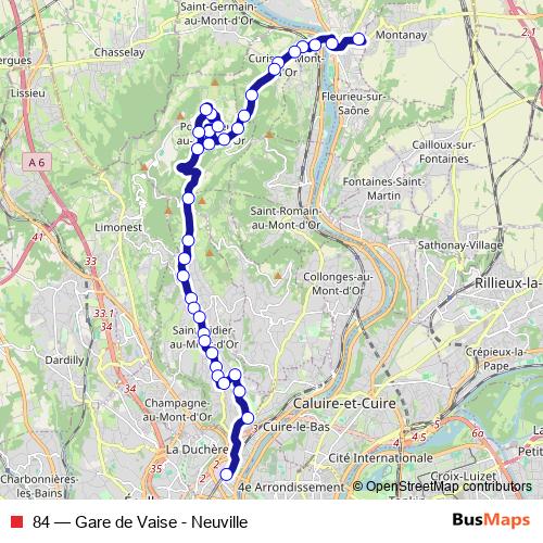 84 bus Line Map