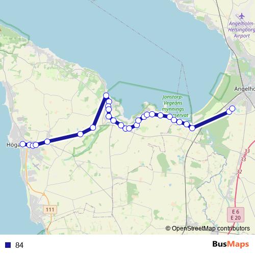 84 bus Line Map