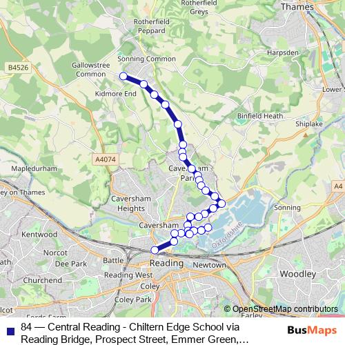 84 bus Line Map