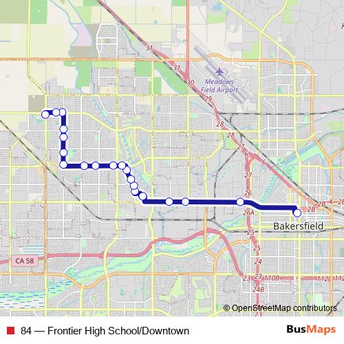 84 bus Line Map