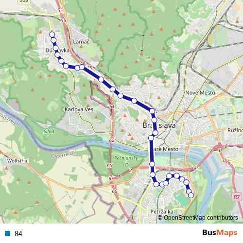 84 bus Line Map