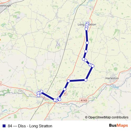 84 bus Line Map