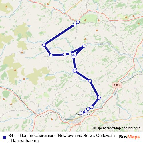 84 bus Line Map