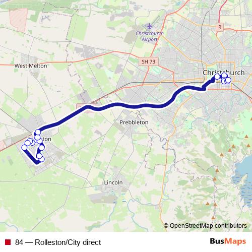 84 bus Line Map