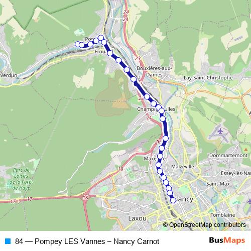 84 bus Line Map