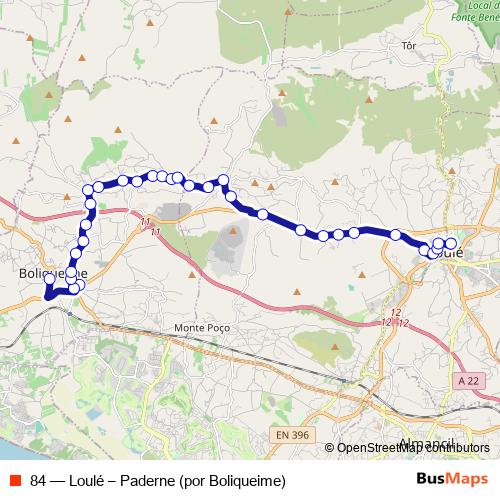 84 bus Line Map