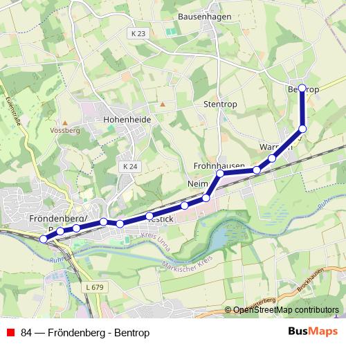 84 bus Line Map