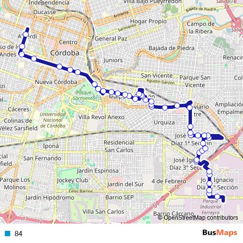 84 bus Line Map