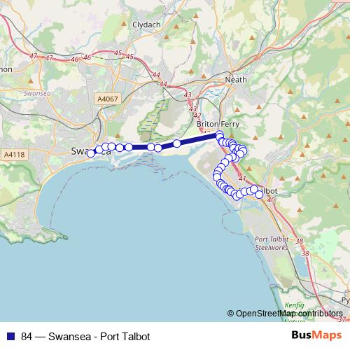 84 bus Line Map