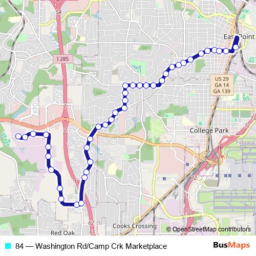 84 bus Line Map