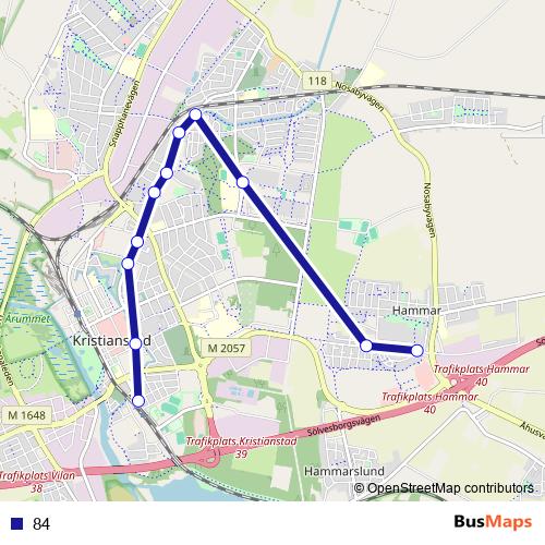 84 bus Line Map