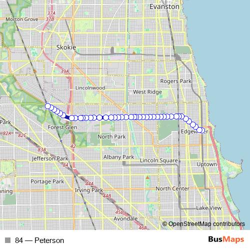 84 bus Line Map