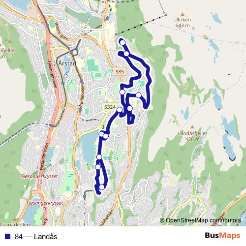 84 bus Line Map
