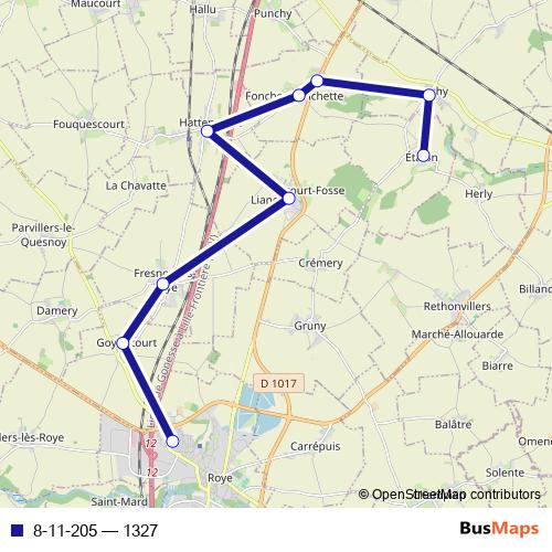8-11-205 bus Line Map