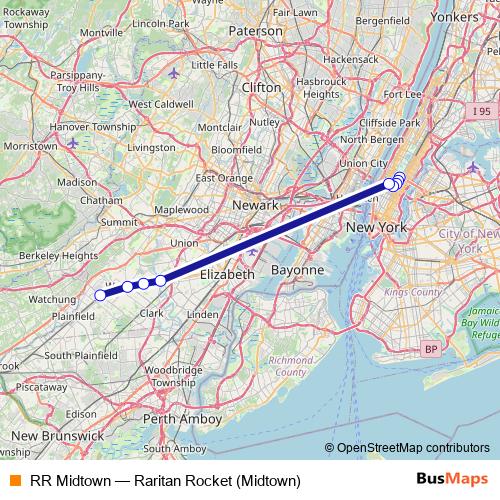 RR Midtown bus Line Map