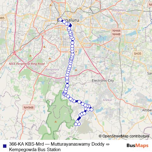 366-KA KBS-Mrd bus Line Map
