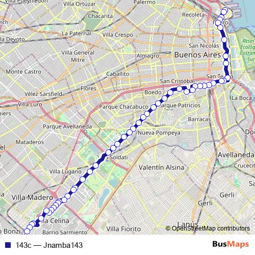 143c bus Line Map
