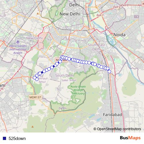 525down bus Line Map