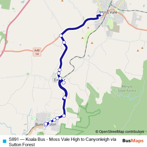 S891 bus Line Map