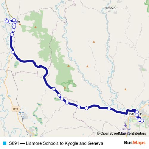 S891 bus Line Map