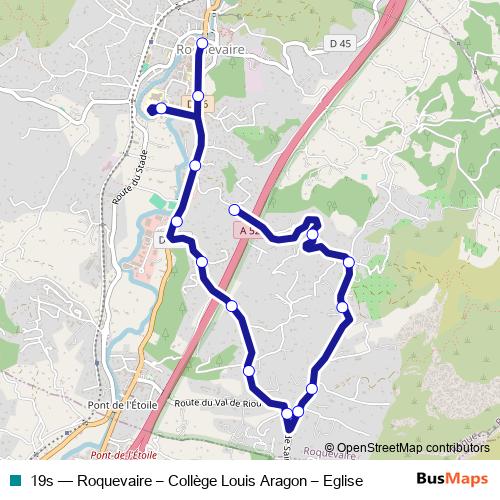 19s bus Line Map
