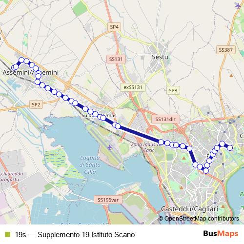 19s bus Line Map