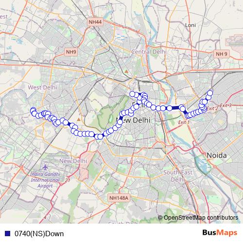 0740(NS)Down bus Line Map