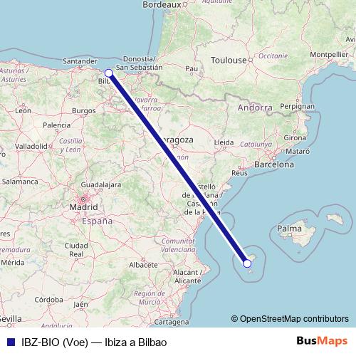 IBZ-BIO (Voe) air Line Map