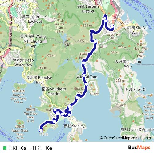 HKI-16a bus Line Map