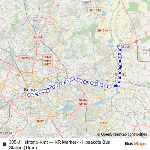 305-J Hskttmc-Kmt bus Line Map
