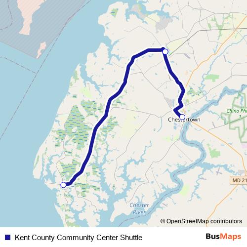 Kent County Community Center Shuttle bus Line Map