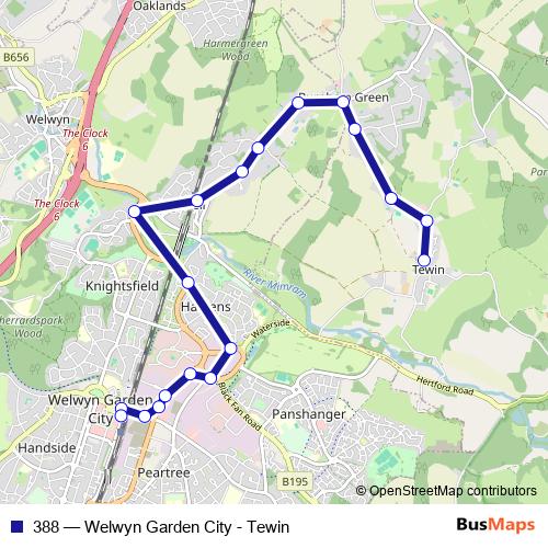 388 bus Line Map