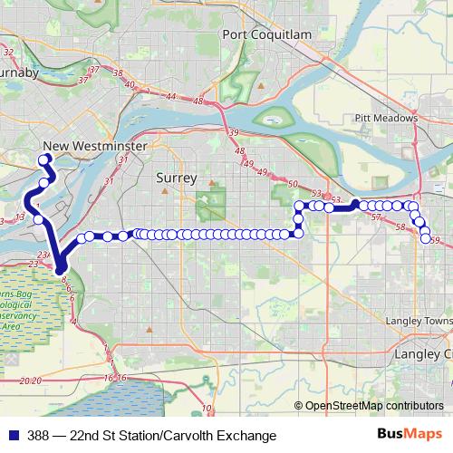 388 bus Line Map