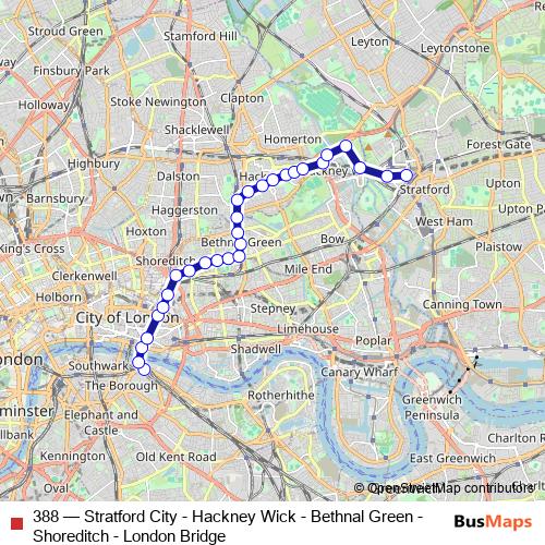388 bus Line Map