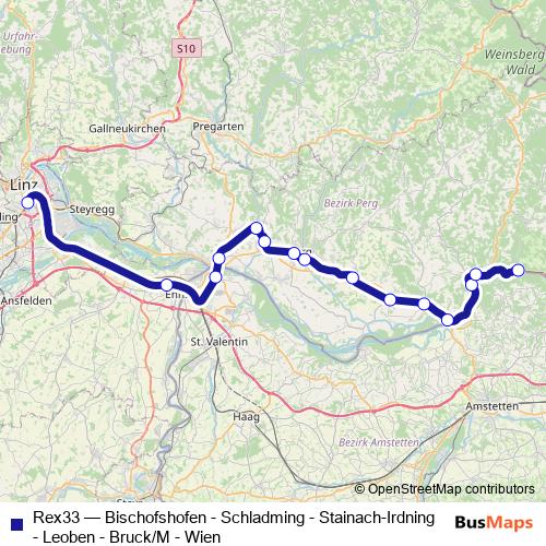 Rex33 rail Line Map