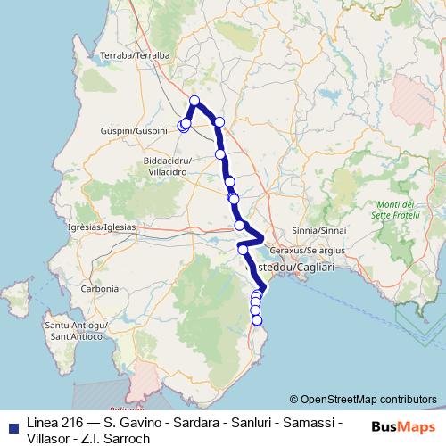 Linea 216 bus Line Map