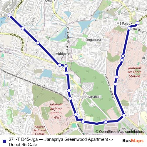 271-T D45-Jga bus Line Map