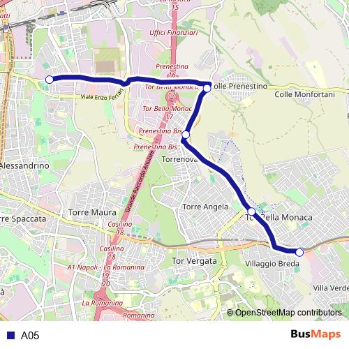A05 bus Line Map