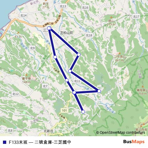 F133末班 bus Line Map