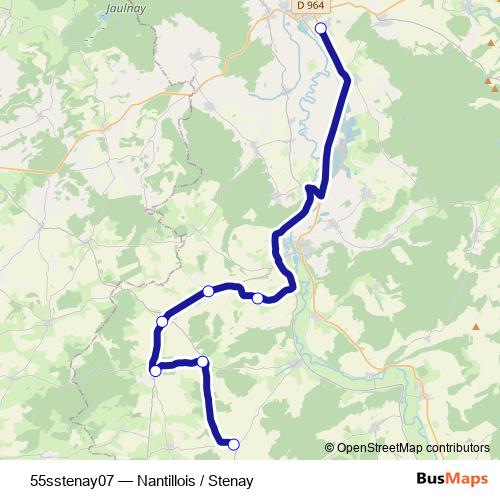55sstenay07 bus Line Map