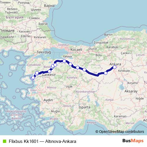 Flixbus Kk1601 bus Line Map